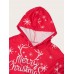 Women Christmas Santa Claus Pattern Side Pockets Long Sleeve Casual Hooded Sweatshirt