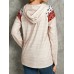 PolkaDot Print Patchwork Casual Drawstring Long Sleeve Round Neck Hoodies