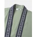 Mens Ethnic Ribbon Double Pocket Kimono Cotton Two Pieces Outfits