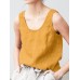 Solid Sleeveless U  neck Casual Tank Top For Women