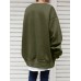 Women Solid Loose Basic All Match Commute Homely Outer Wear Sweatshirt