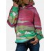 Women Tie Dye Printing Nicely Designed Hooded Scrawl Sweatshirt