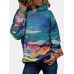 Women Tie Dye Printing Nicely Designed Hooded Scrawl Sweatshirt