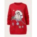 Women Christmas Birds Cartoon Print Drop Shoulder Long Sleeve Casual Pullover Sweatshirt