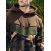 Men Colorblock Drawstring Pocket Soft Casual Hooded Sweatshirt