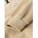 Women Letter Printing Velvets Kangaroo Pocket Cross  Border Warm Long  Sleeved Hooded Sweater