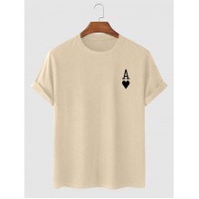 Men's Casual Playing Card Heart A Short Sleeve T-Shirt