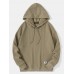 Mens Cable Knit Applique Loose Daily Drawstring Hoodies