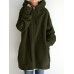 Women Hooded Fleece Long Loose Cap Rope Casual Sweatshirt with Side Pockets