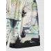 Mens Crane Landscape Print Contrast Trim Holiday Two Pieces Outfits