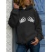 Women Halloween Skeleton Hand Pattern Long Sleeve Hoodie