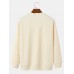 Mens Cable Knit Applique Crew Neck Daily Pullover Sweatshirts